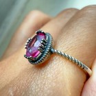 925 Sterling Silver Ring Pink 7x5mm Natural Ruby Gemstone Handmade Dainty Women — photo 7