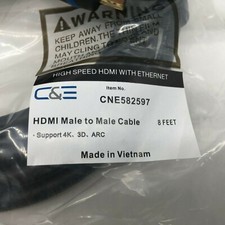 Pack Of 2 C E Black 8 Feet High Speed HDMI Cable Male To Male With Ethernet
