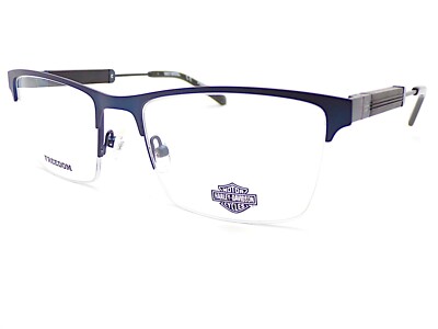 Harley Davidson Glasses Frame Dark Satin Blue Black 54mm Eyeglasses HD9013  091