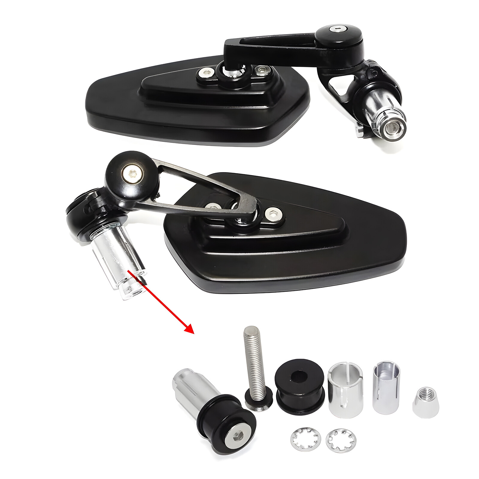 Universal  Motorcycle 7/8" Handle Bar End Rearview Side Mirrors for Honda Yamaha