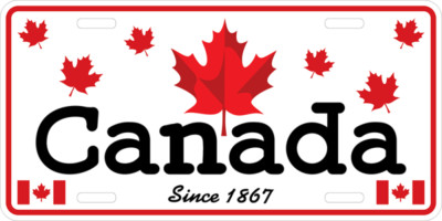 Canada Maple Leaf Flags Since 1867 Embossed Aluminum Vehicle License Plate 12x6