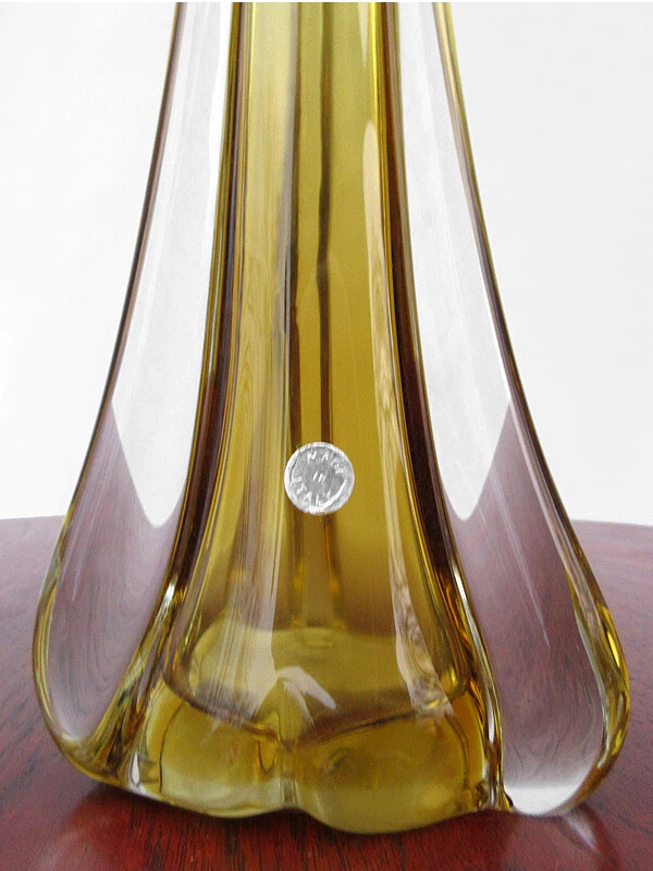 Jarrón de vidrio de arte moderno de mediados de siglo pieza central alta de verano Murano Italia años 50 Foto 4 de 4