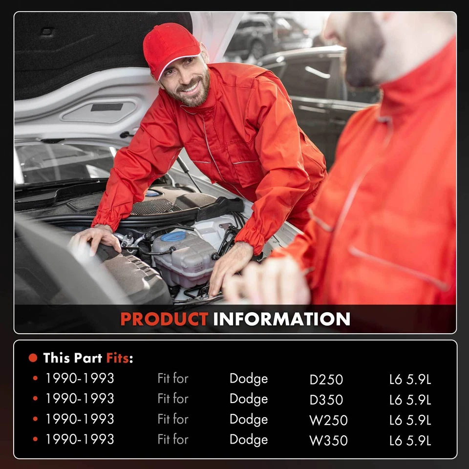 AC Compressor with 8-Groove Pulley for Dodge D250 D350 W250 W350 1990-1993 5.9L - Image 2 of 4