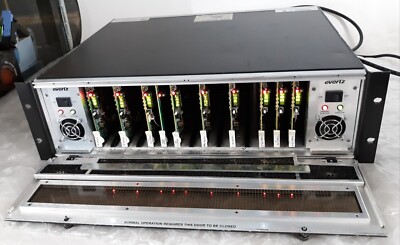 Evertz 7800FR MultiFrame NO Backplane Missing Screws w/ 2x PSU *FOR PARTS*