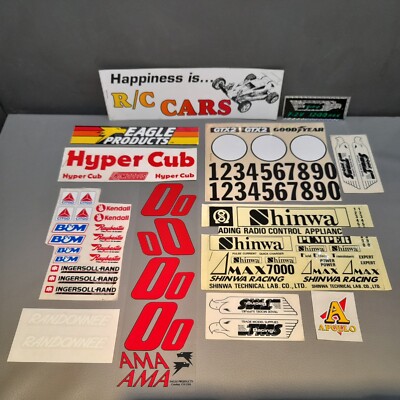 Vintage Retro RC Stickerbögen & Autoaufkleber 80er 90er Modellauto Sticker