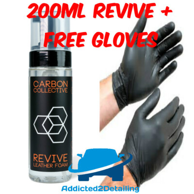 CARBON COLLECTIVE 200ML REVIVE FOAMING LEDER AUTO REINIGER REINIGER + GRATIS HANDSCHUHE