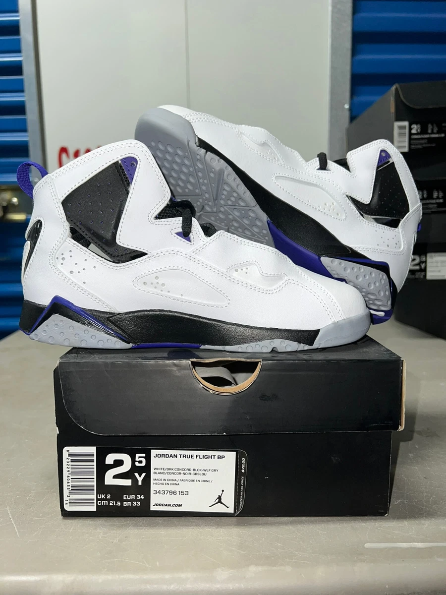 343796-153 Little Kids Jordan True Flight White/Dark Concord Size 2.5 New  in Box | eBay