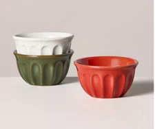 Hearth & Hand Magnolia Mini Bowl Set 3 Christmas Nut Ice Cream Condiments Dips