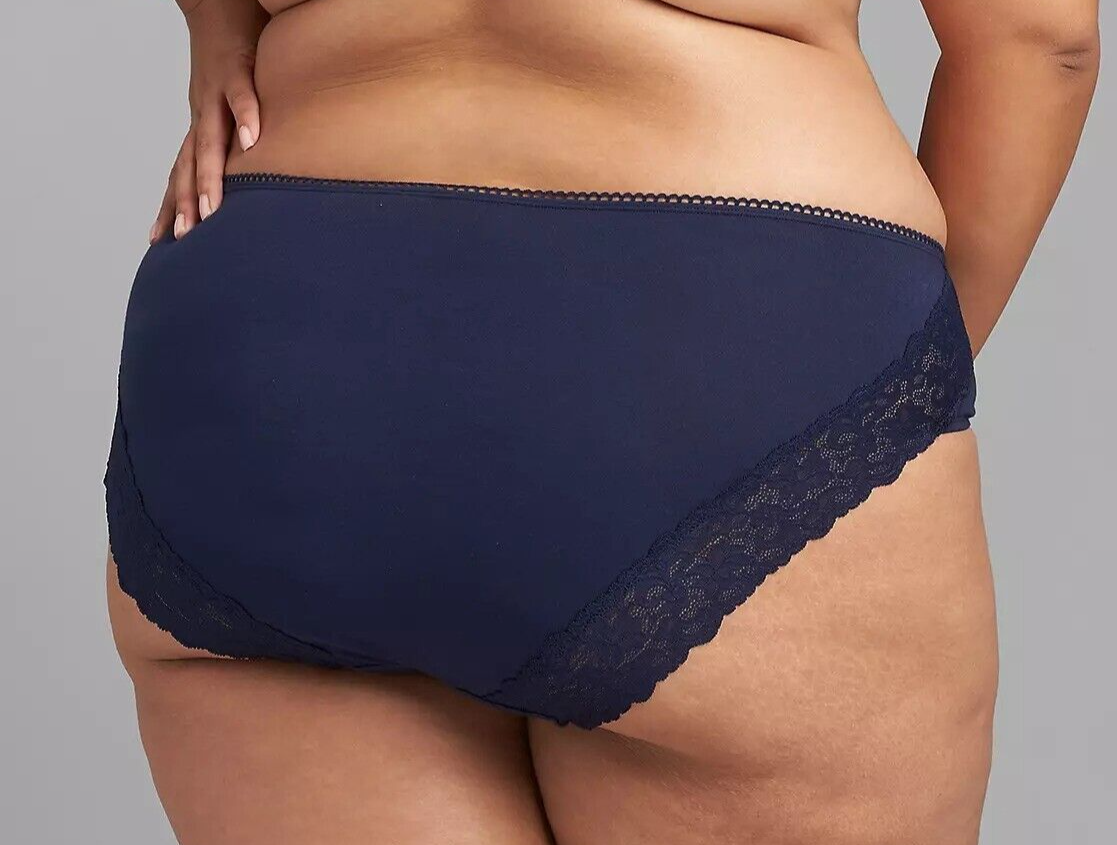 Lane Bryant CACIQUE Cotton HIPSTER Panty Lace NAVY BLUE Plus Size 22/24 NWT