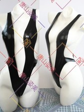 8740 Latex gummi swimsuit high cut latex g-string beach wear one piece