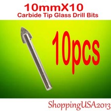10Pcs 10mm Carbide Tip Drill Bit tool hole saw set Alloy Glass Tile Mirror
