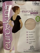 Euroskins Convertible Tights 210C-NR Theatrical Pink Eurotard Girls L/XL NEW