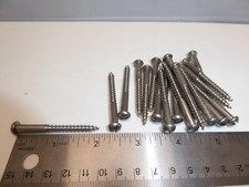 #10 x 2" Round Head Slotted Wood Screw SS 18-8 VINTAGE MADE in USA! Qty 20