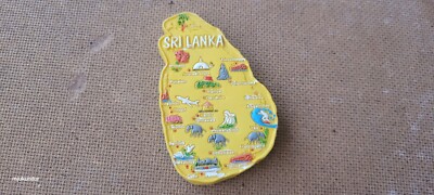 Map of Sri Lanka tourist souvenir fridge magnet