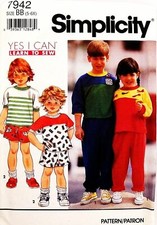 Simplicity Sewing Pattern 7942 Pants Shorts Top Childrens Size 5-6X Uncut FF