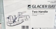 Glacier Bay Aragon 4 in. Centerset 2-Handle Low-Arc Bathroom Faucet Chrome