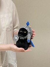 Black Cat Knight Plush Doll Cute Cartoon Cat Plush Stuffed Toy Gift 15cm