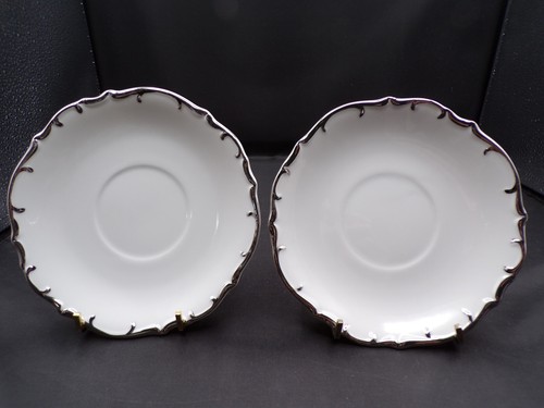 3 Sets Vintage Fine China Nobility Japan Cup & Saucers Scalloped Silver Edge F25 - Picture 9 of 11