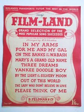 Film-Land Selection Arranged by R. S Stodden Vintage Sheet Music