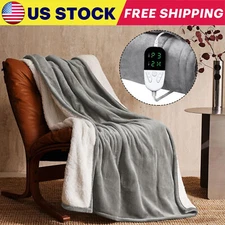 50"x60" Heated Blanket Electric Washable Throw Blanket with 6 Heating Levels