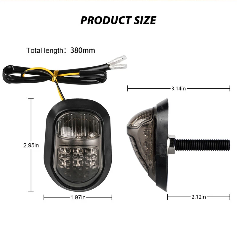 Universal Motorcycle Flush Mount LED Turn Signals Indicator Blinker Amber Lights - Image 3 of 4