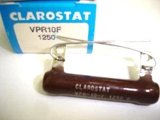 Clarostat VPR10F 1250 OHM Wirewound 10 Watt Resistor