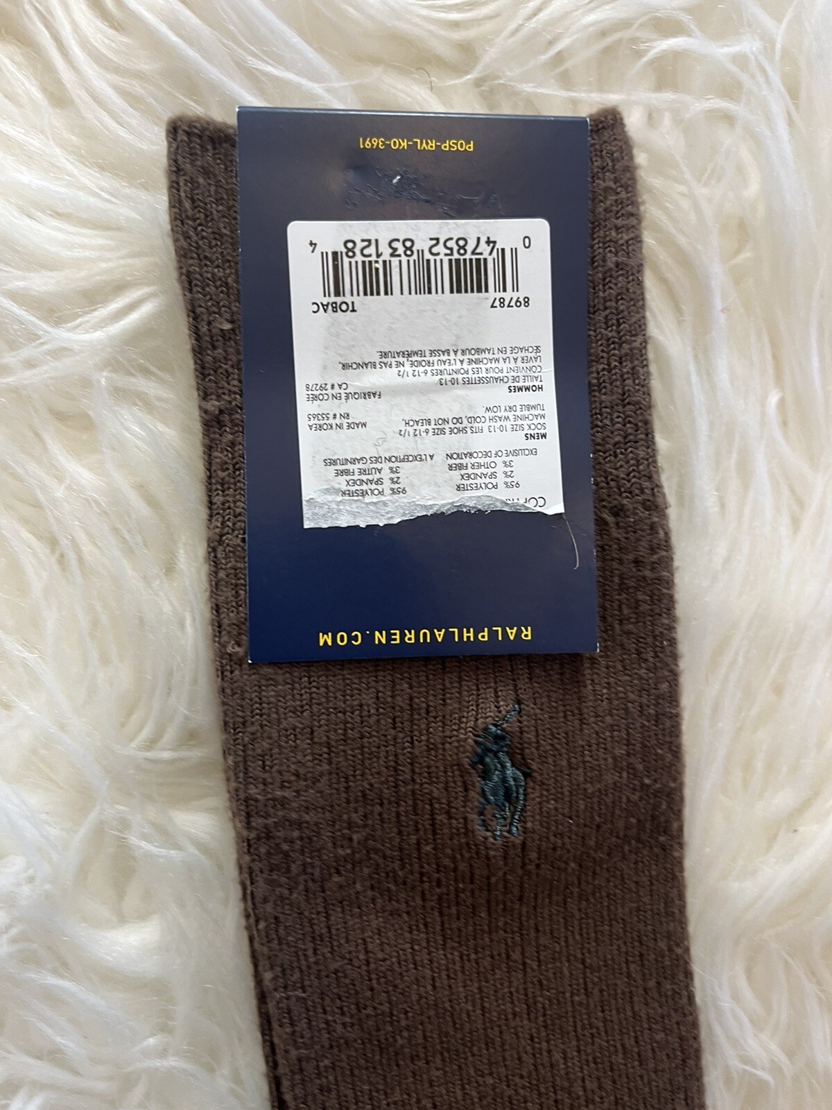 Calze Polo Ralph Lauren uomo firmate pony classiche girocollo nuove con etichette 10 13 marroni