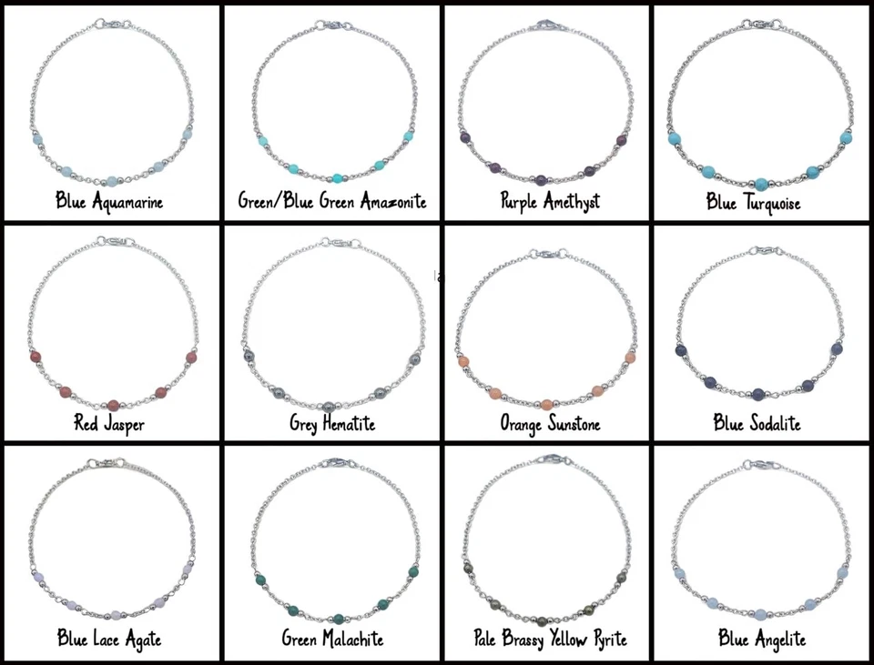 Pulsera Cristal Curativo - Pulsera Piedras Semipreciosas (múltiples opciones de piedras) Foto 2 de 4