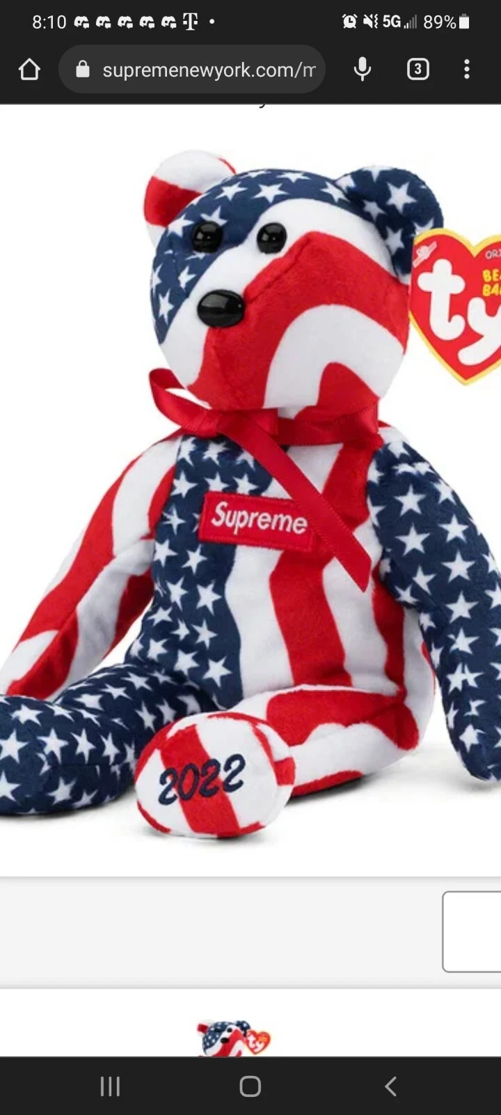 SUPREME x TY Beanie Baby   FW22 2022   Tout neuf   CONFIRMÉ !   Très limité