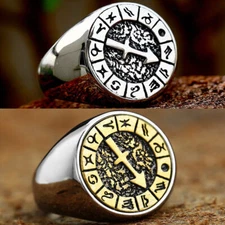 Vintage SAGITTARIUS Star Sign Symbol Ring Stainless Steel Sagittarius Ring Gifts