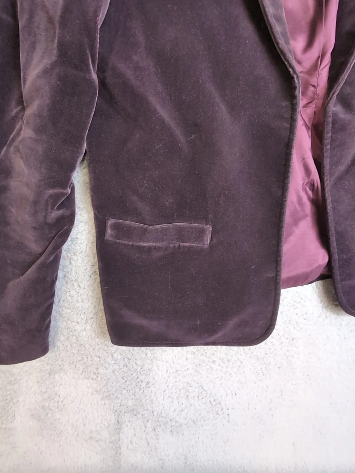 Conjunto de falda blazer Koret para mujer 12 chaqueta forrada de terciopelo púrpura hecha en EE. UU. Foto 3 de 4