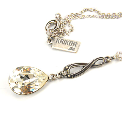 KRIKOR Damen Tropfen Anhänger mit Kette Halskette Markenkristalle crystal NEU