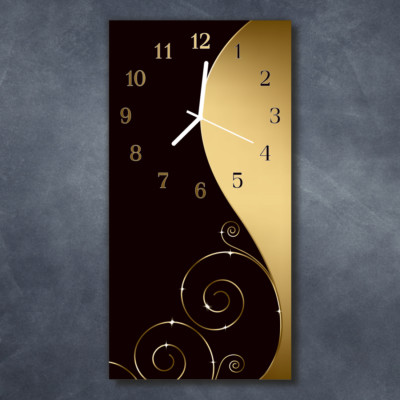 Tulup Glasuhr Wanduhr Küchenuhr Echt-Glas 30x60 Muster Mehrfarbig