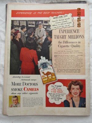 cigarette shortage VTG 1947 Original Magazine Ad Camel Cigarette Shortage Counters Jammed