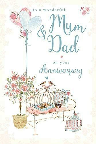 Happy Anniversary Mum & Dad Greeting Card Wedding Anniversary