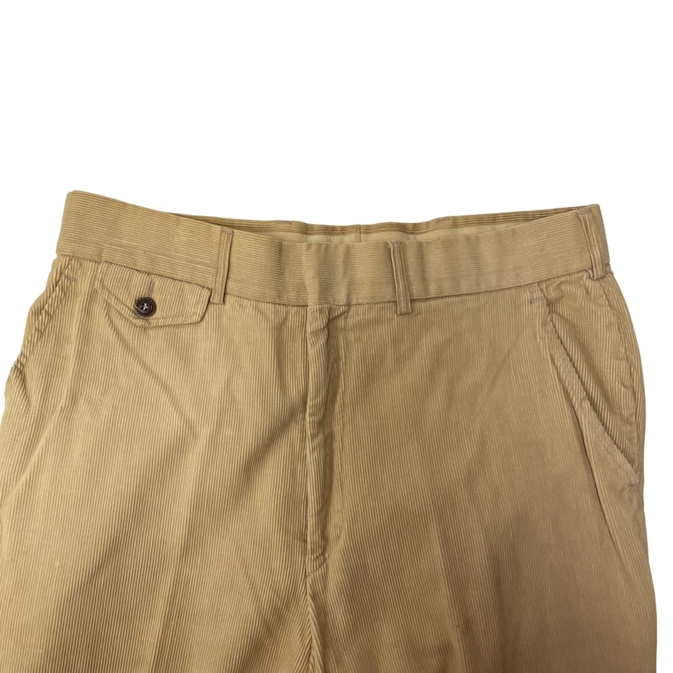 Винтажные мужские желтовато-коричневые ВЕЛЬВЕТОВЫЕ брюки MoD 70-х BELLBOTTOMS DISCO брюки 36 - Изображение 4 из 4