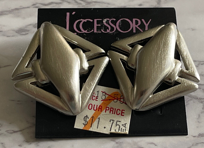Vintage Silver Tone Pierced Earrings VS-39 | eBay