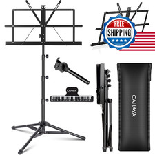 CAHAYA Portable Sheet Music Stand: Dual Use Desktop Book Holder Folding Lightwei