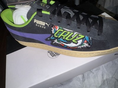 PUMA Suede x Santa Cruz Skateboards Size 12 Black Green 381905 01