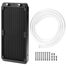 QWORK 240mm Water Cooling Radiator 12 Pipe Pure Copper Fin Heat Exchanger 275x12