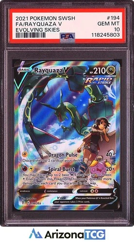 Pokemon 2021 Rayquaza V 194/203 Alt Art Full Art Evolving Skies GEM MINT PSA 10