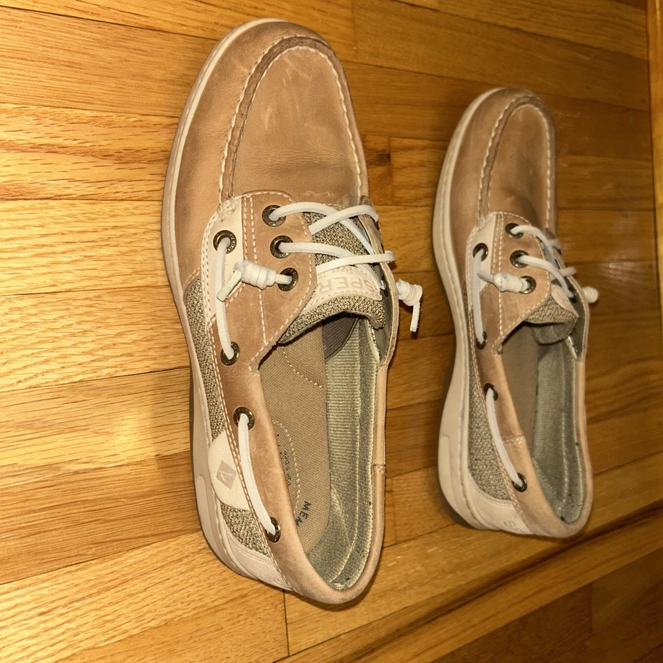 Zapatos de barco Sperry Top Sider para mujer 7,5 M pez ángel informales cuero beige STS97405 Foto 2 de 4
