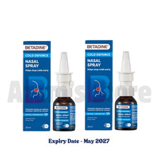 2x BETADINE Adult Cold Defence Nasal Spray 20ml Helps Stop Colds Early Exp 05/27