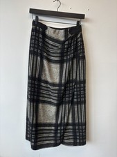 Vintage 90s Valentino Boutique Skirt Womens Medium Plaid Wool Made in Italy 90s