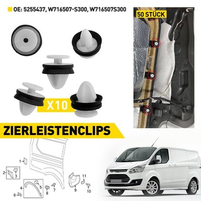 50x Zierleiste Türverkleidung Befestigung Clips für Ford Transit Ecosport5255437
