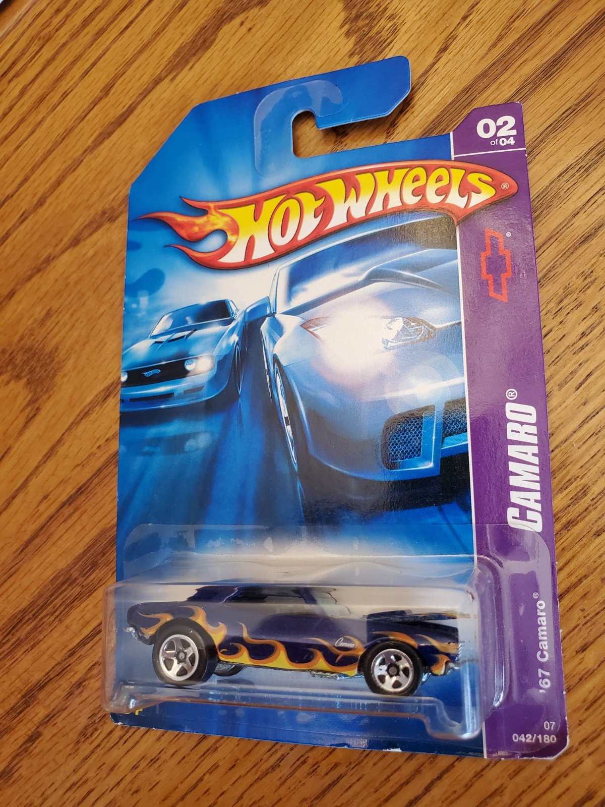 2006 HOT WHEELS '67 CAMARO PURPLE BLUE w/FLAMES 02/04 A1
