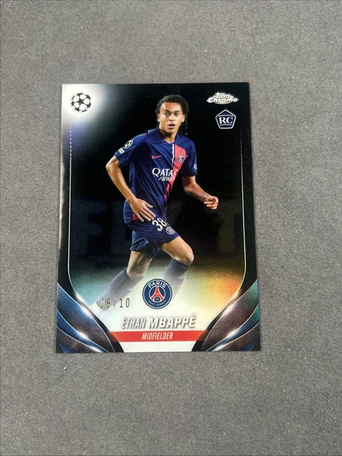 2023-24 Topps Chrome Ethan Mbappe RC Black /10 SSP RARE