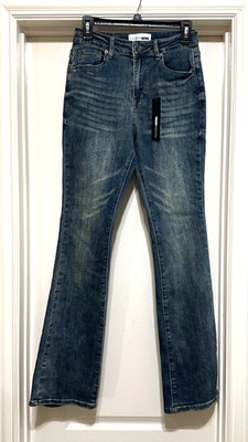 Bootcut flare leg distressed dress Jeans Women 7/26X33 High rise fashion nova