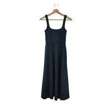 Quince Women Flowknit Breeze Fit & Flare Dress Navy Basic Sleeved XS