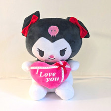 Kuromi Sanrio Plush Stuffed Animal w/ Pink "I Love You" 8" Heart Small Valentine